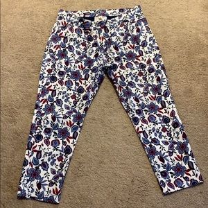 Gap flowered slim city khakis
